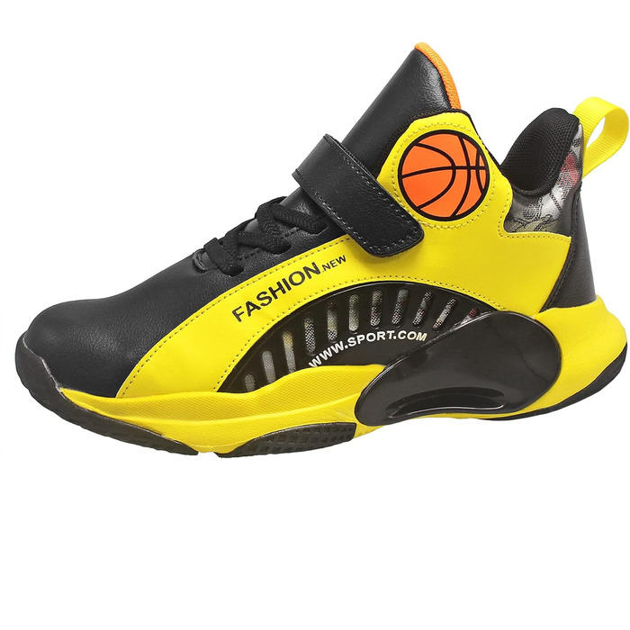 Дитячі кросівки для хлопчиків, спортивні, на липучці, розмір 30-40, 32 EU, чорно-жовті