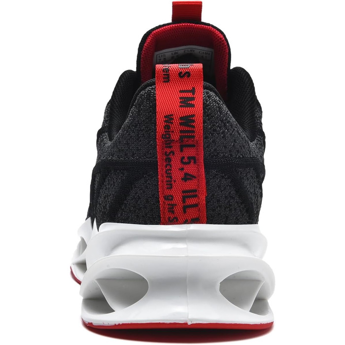 Кросівки для бігу та вулиці Frysen: дихаючі, для чоловіків та жінок, розміри 38-46 EU, білі (38 EU, чорний/червоний)