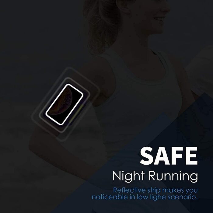 Спортивний браслет на руку для бігу з навушниками та кишенькою для ключів, фіксатором для телефону, з відділенням для карт - сумісний з iPhone 17/16/15/14/13/12/11 Pro Max/Plus, фіолетовий (до 6.9 дюймів)