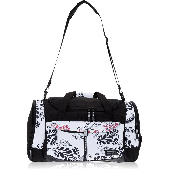 Спортивна сумка ALESSANDRO/ELEPHANT Mate 55 см 45 л, білий пейслі, для фітнесу та подорожей