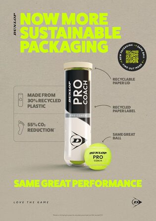 Тенісний м'яч Dunlop Pro Coach - для тренувань та коучингу (4 шт.)