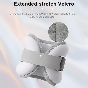 Важкі манжети для ніг та рук (0,5 кг) - 2 шт. для пілатесу, йоги, ходьби, бігу, аеробіки (сірий)