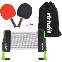 VirtuFit Набір для настільного тенісу з регульованим столом, ракетками та 3 м'ячами