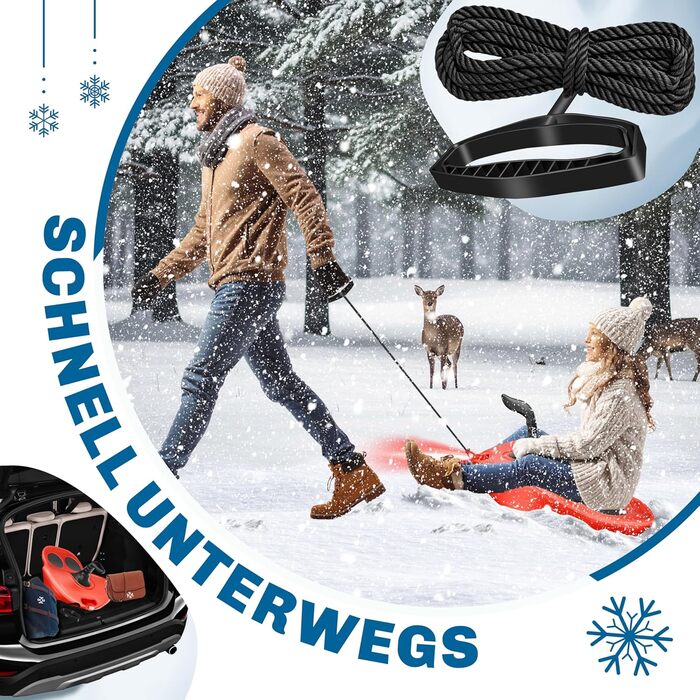 Слалом KESSER® Bob Alpina з LED-підсвіткою та тросом. Дитячий гірський санки, пластиковий санки для дітей та дорослих. Червоний.