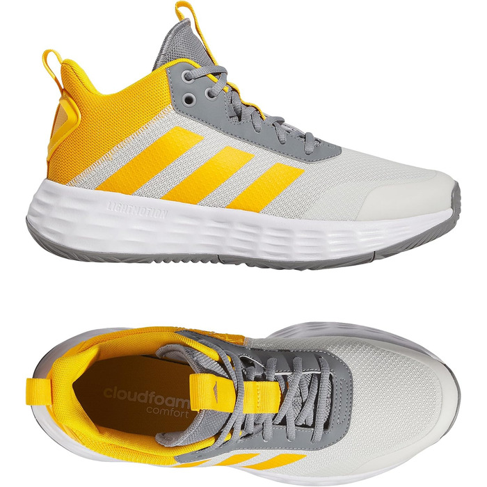 Кросівки баскетбольні adidas Own The Game 2.0 Lightmotion Mid сірі, жовті, чорні (46 2/3 EU)