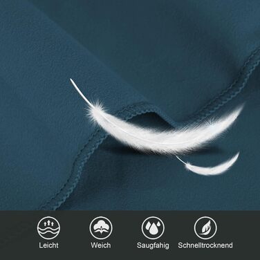 Набір з 3 рушників з мікрофібри: великий 200x100 см та 2 маленькі 80x40 см, швидковисихаючі, для спорту, подорожей, басейну та пляжу (темно-синій)