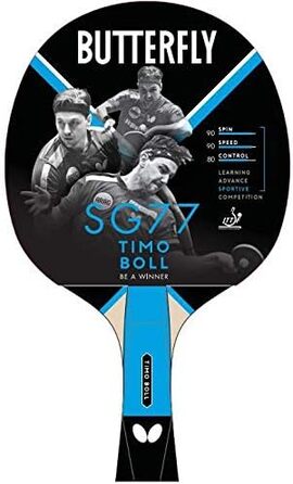 Настільний тенісний ракетка Butterfly Timo Boll SG77 для хобі та тренувань, ITTF сертифікований, ергономічна ручка smart.Grip, для досвідчених та тактичних гравців