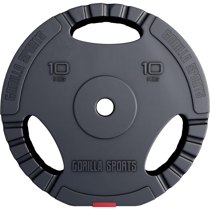 Диски для гантелей GORILLA SPORTS, набір і окремо, 1,25-30 кг, полімер, 30/31 мм, Tri-Grip