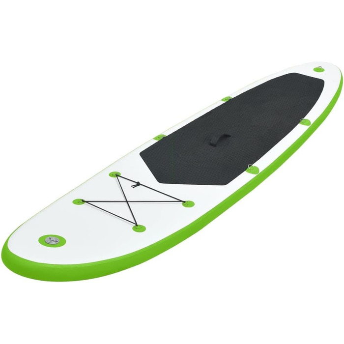 Набір надувної SUP-дошки для плавання vidaXL 390x81x10 см, зелена, з веслом