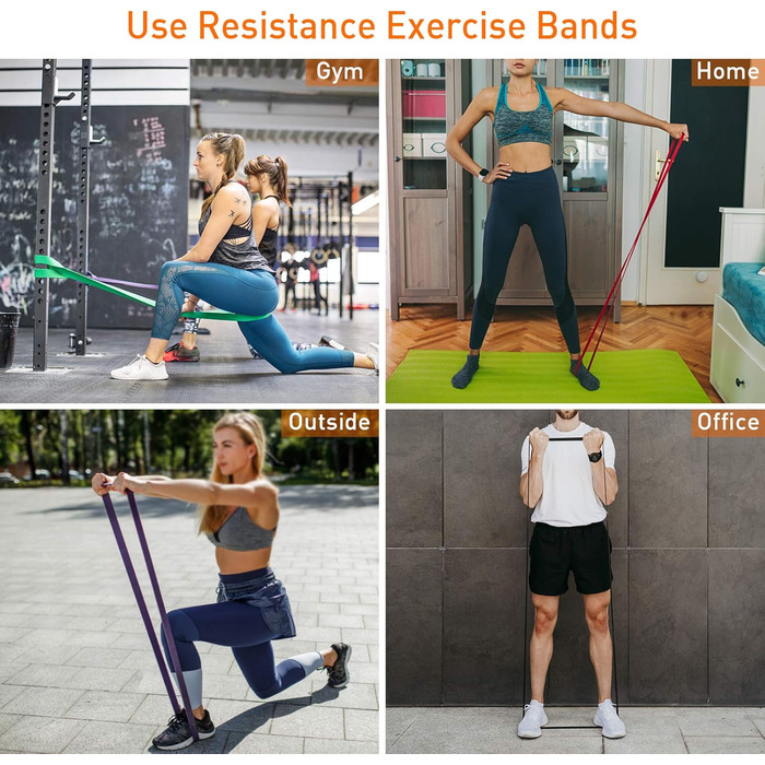 Набір фітнес-гумок Lixada з натурального латексу з дверним анкером, ручками з піни та сумкою для силових тренувань