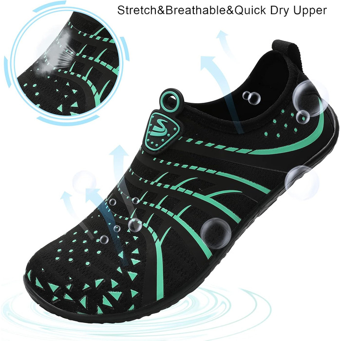 Водні шкарпетки Spesoul для жінок та чоловіків: дихаючі, швидковисихаючі, м'які, для хайкінгу, плавання, пляжу, серфінгу, йоги, спорту, 42/44.5 EU, блакитний