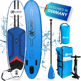 Надувна SUP-дошка EXPLORER STREAM 10.2, комплект до 180 кг, з алюмінієвим веслом, рюкзаком, насосом, плавцем та ремнабором