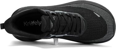 Кріцелі: бігові кросівки для чоловіків з широкою передньою частиною. Ідеальні для трейлраннінгу, бігу по дорогах, трекінгу, спорту та фітнесу. Чорний колір, розмір 44 EU