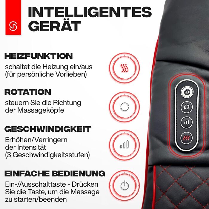 Масажер для шиї та спини з підігрівом Shiatsu Neck Relax - розслаблення м'язів шиї, спини та плечей