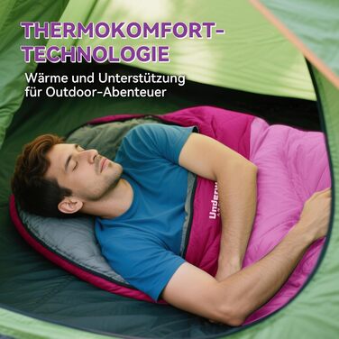 Спальні мішки для дорослих та дітей – ультралегкі, компактні, 3-сезонні спальні мішки для кемпінгу (фіолетовий), 1,3 кг