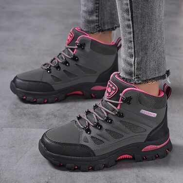 Жіночі трекінгові черевики для хайкінгу та кемпінгу | Зручні та легкі черевики для туризму та активного відпочинку (36 EU, Сірий)