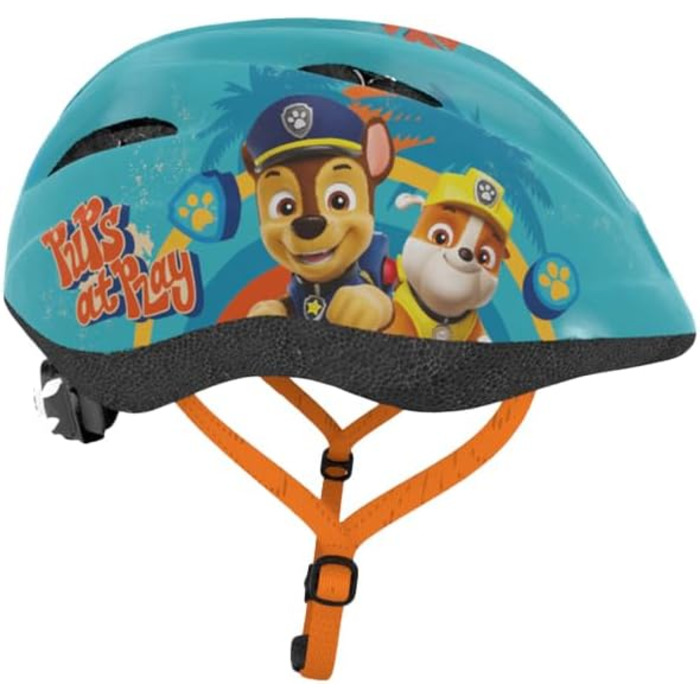 Дитячий велосипедний шолом PAW PATROL для хлопчиків, зелено-блакитний, 48-52 см, персонажі Чейз, Раббл, Маршалл, для дітей 2-5,5 років