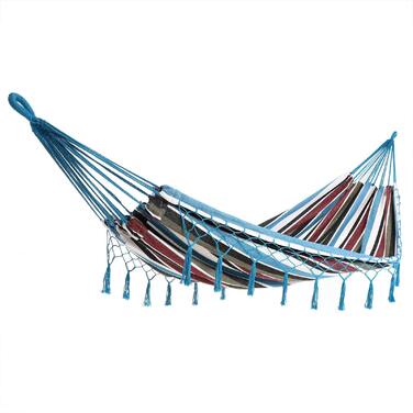 Гамак DETEX® для двох міцний Boho-стиль для саду, кемпінгу, подорожей XXL 300 кг блакитний