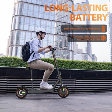 Електросамокат E-Scooter M2 Max, запас ходу 35 км, 10'' колеса, складаний, для міста та ком'ютерів