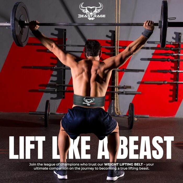 Пояс для важкої атлетики BEAST RAGE, шкіряний, 5 мм, 10,2 см, для чоловіків і жінок, преміум-якість, для пауерліфтингу, кросфіту, присідань та станового тягу