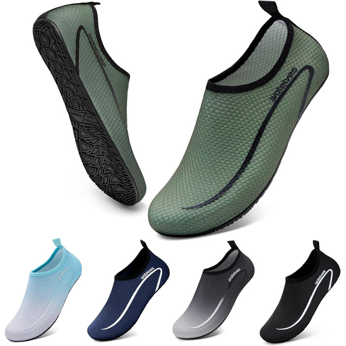 Водні черевики для плавання та відпочинку WateLves: дихаючі, швидковисихаючі, унісекс, розміри 34-47 EU, кольори: світло-зелений, армійсько-зелений