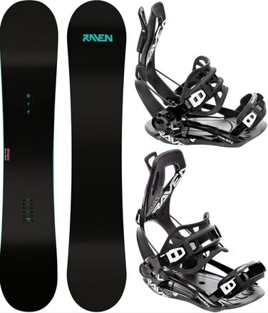 Сноуборд RAVEN Pure Mint 139 см з кріпленнями FT360 чорний/м'ятний для жінок