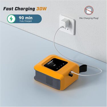 Електричний SUP насос Peakspeak 20PSI з акумулятором - перезаряджається, автоматичне надування/спускання, для SUP-дошок, каяків, наметів, матраців, помаранчевий