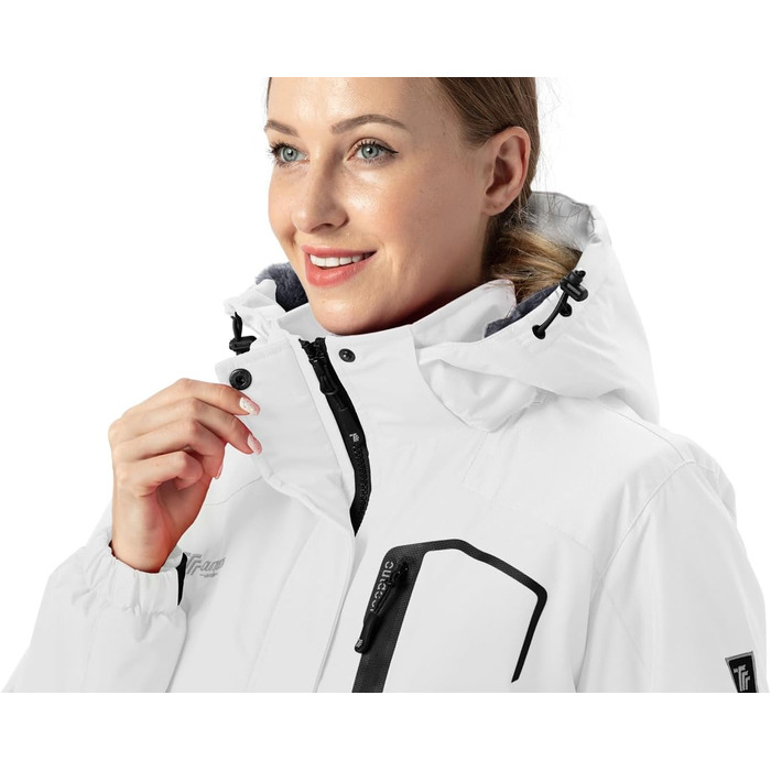 Жіноча зимова куртка YSENTO, водонепроникна, софтшел, флісова, функціональна з капюшоном, білий (XL)