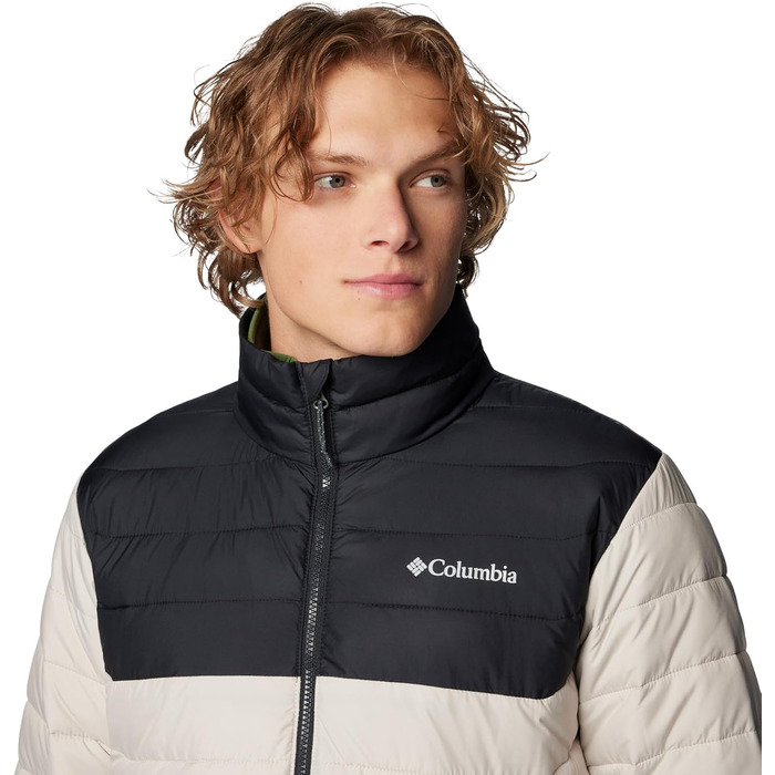 Чоловіча утеплена куртка Columbia Powder Lite II, темно-сіра/чорна (Dark Stone/Black), розмір XL