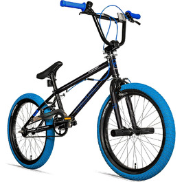 Bergsteiger Halifax BMX 20 дюймів, фетбайк, 360° ротор, фрістайл, 2 сталеві пеги, ланцюговий захист, фрівіл, синій/чорний