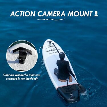 Надувний SUP Борд Surfstar з тримачем для камери, 320x84x15 см - Комплект для підлітків та дорослих з аксесуарами. Білий, алюмінієве весло