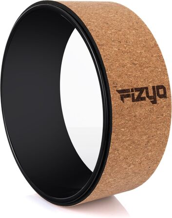 Колесо для йоги Fizyo Yoga Wheel – для розтяжки спини та полегшення болю – стабільне, неслизьке, 32 см (коричневе, натуральний корк)