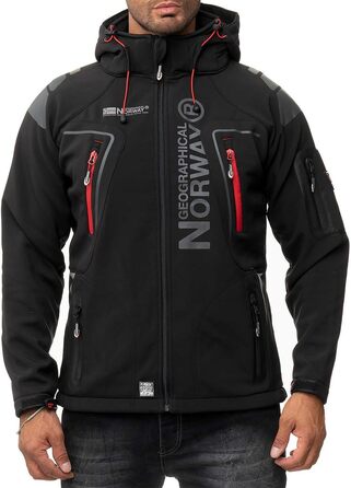 Чоловіча софтшеллова куртка Geographical Norway - функціональна, дихаюча, для активного відпочинку та походів, чорний - 03