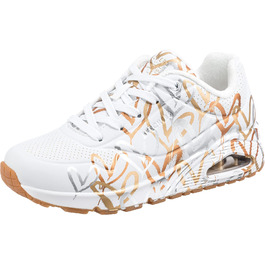 Кросівки жіночі Skechers UNO 2 - Floating Love, білі з серцями, 40 EU, Durabuck