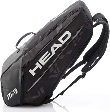 Тенісна сумка HEAD MXG 6R Combi для ракеток, чорна, універсальна