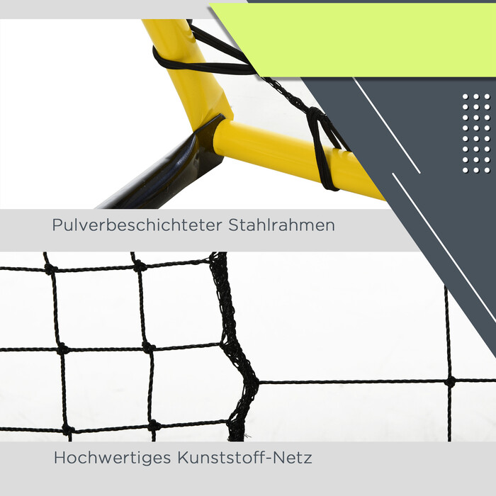 HOMCOM Kickback Football Rebounder Goal Rebound Wall 184x63x123см для футболу Баскетбол Бейсбол, жовтий чорний
