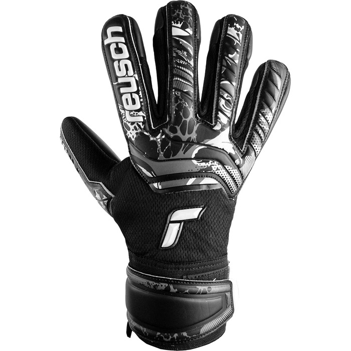 Воротарські рукавички Reusch Attrakt Infinity Junior чорні, дитячі, з відмінним зчепленням, внутрішній шов, розмір 6