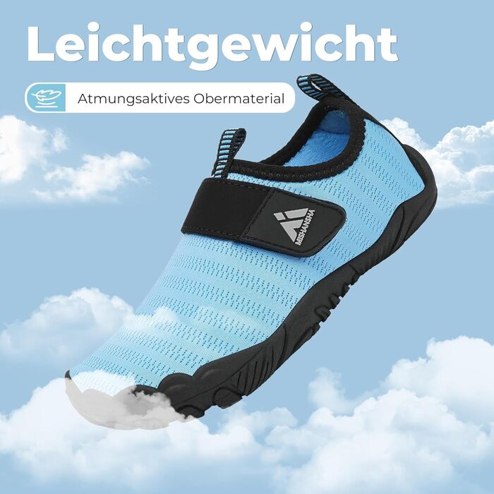 Дитячі шльопанці Mishansha для купання, швидко сохнуть, дихаючі, антиковзні, для дівчаток та хлопчиків, розмір 24-35, блакитні