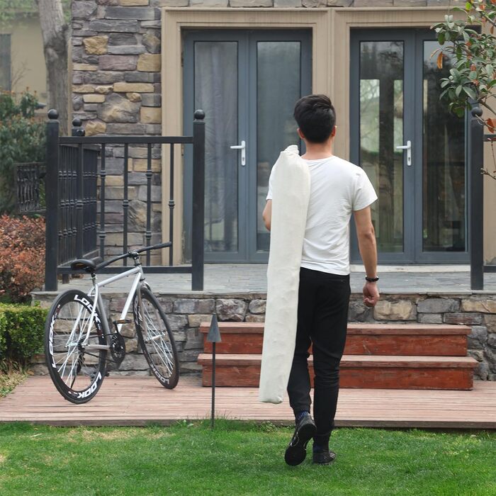 Гаммак SONGMICS для відпочинку на відкритому повітрі з 2 дерев'яними стійками та 2 подушками, до 300 кг, 210 x 150 см, бежевий