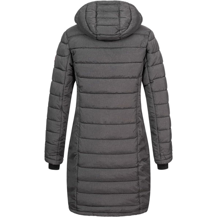 Жіноча зимова куртка-пальто Geographical Norway FVS Production H-H, довга стібана парка, антрацит, 3XL