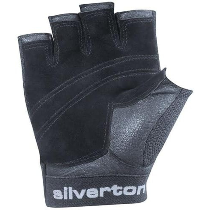 Сріблясті фітнес рукавички Silverton PRO Plus для чоловіків і жінок, регульована застібка на зап’ясті, шкіряні вставки, подвійний шов, спортивні тренувальні рукавички