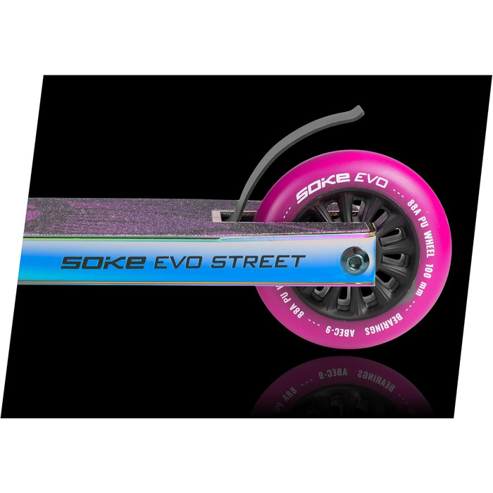 SOKE EVO Street Stunt Scooter: алюмінієвий фристайл скутер для трюків та їзди містом, колеса 100 мм, підшипники ABEC-9, для підлітків та дорослих (морська синя)