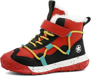 Водонепроникні зимові черевики для дітей: зимові чоботи для дівчаток та хлопчиків, утеплені, для активного відпочинку на вулиці, неслизькі, червоні (29 EU)