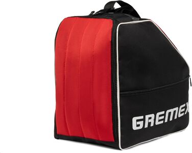 Чохол для лижних черевиків з відділенням для шолома - Водонепроникний рюкзак для лижних черевиків та шолома. Міцний, з титановими швами. Зручний для транспортування, подорожей та захисту спорядження (Чорний + Червоний)