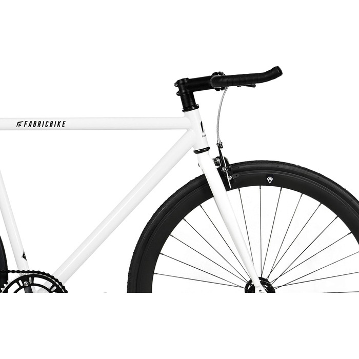 Велосипед FabricBike Original Pro Hi-Ten сталь, фікс, сингл-спід, міський, 8 кольорів, 3 розміри, 10,45 кг, Pro White & Matte Black, L-58 см