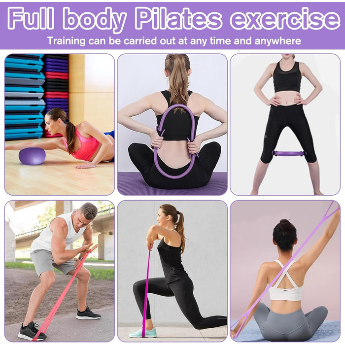 Набір для пілатесу CPKONUUIP: кільце Magic Circle 35см, м'яч, еластичні стрічки для сили, гнучкості та тонусу тіла