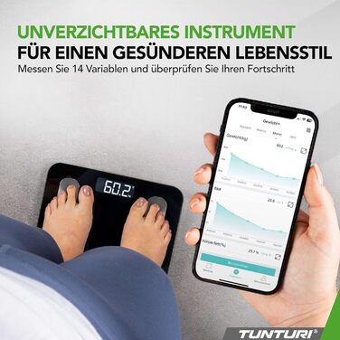 Ваги Tunturi Personenwaage з Bluetooth, аналіз складу тіла, до 180 кг