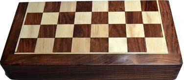Магнітні шахи Staunton 12x12 дюймів, складана дошка, ручна робота з рожевого дерева, Schach-Bazar