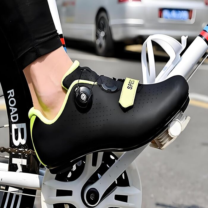 Велосипедні шкарпетки FANSU для чоловіків та жінок, велотуфлі з Delta-кріпленнями, сумісні з педалями Look SPD-SL Delta Lock та Peloton (45 EU, Білий)