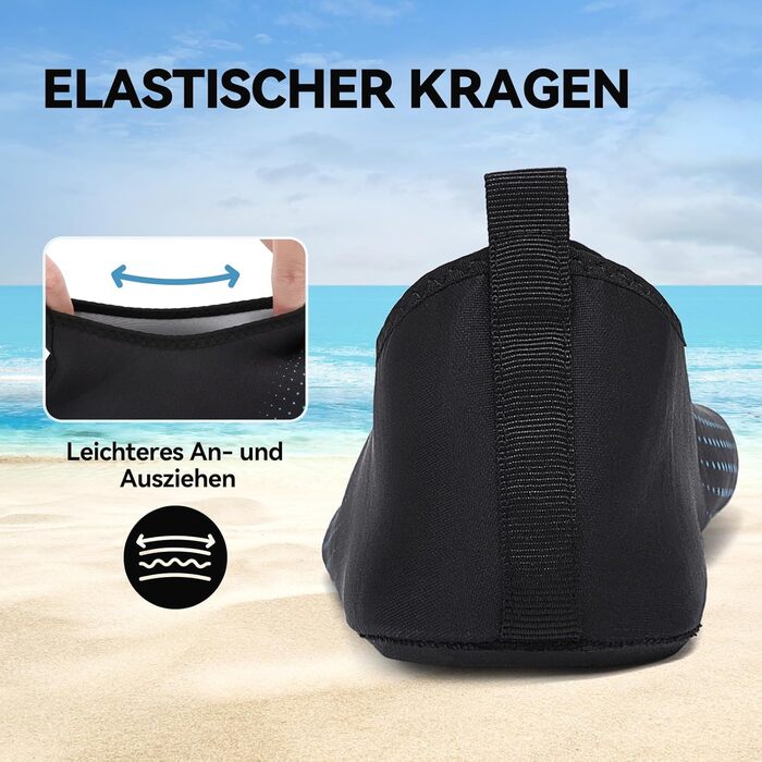 Водні шкарпетки для жінок та чоловіків: шкарпетки для плавання, аквашузи, шкарпетки для пляжу, унісекс, блакитний колір, розмір 43 EU, принт 